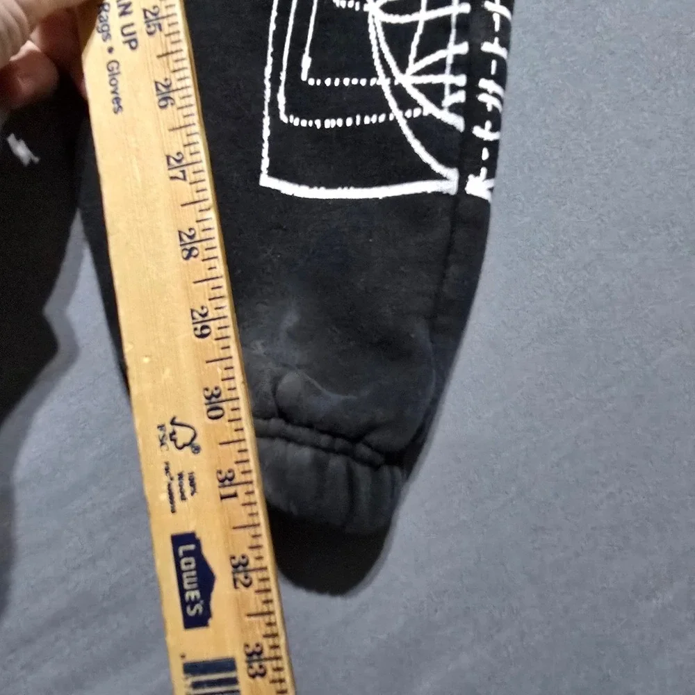 Primitive Skateboarding Sweatpants Mens Medium Black Acid Wash Graphic Joggers